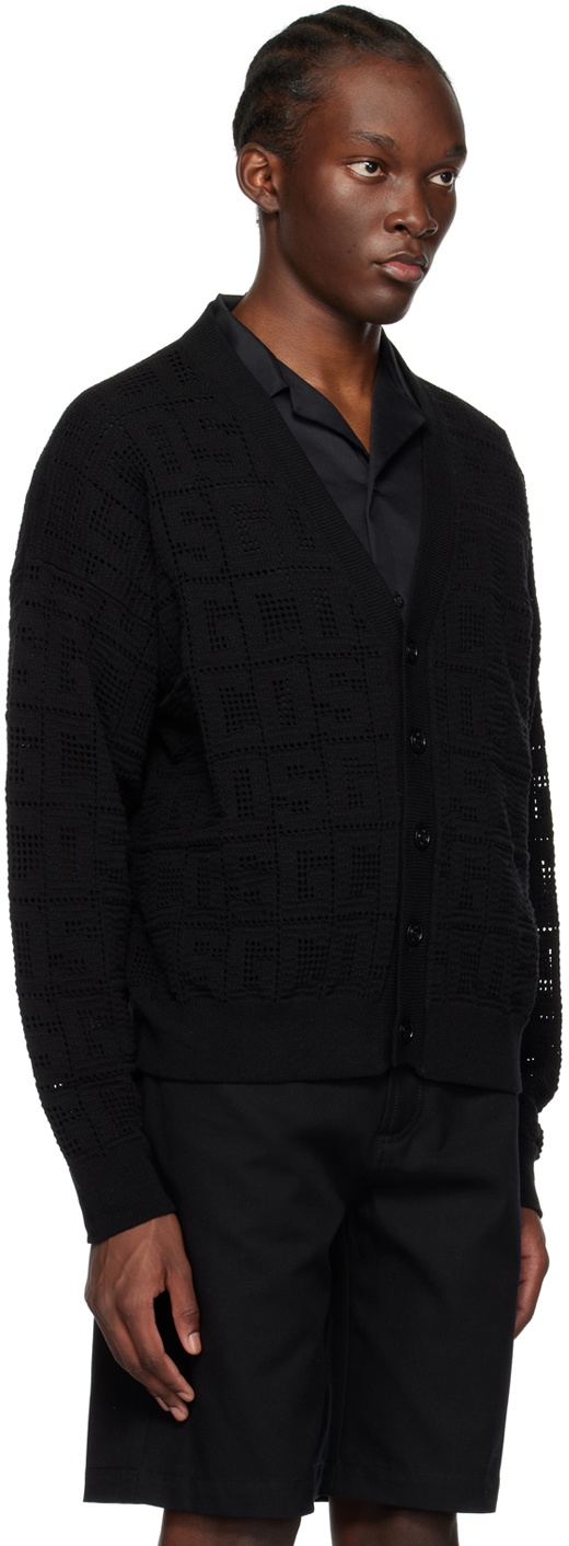GCDS Black Monogram Cardigan