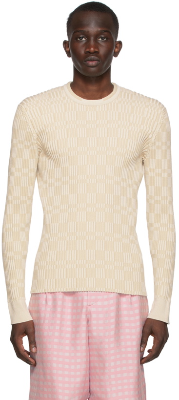 Photo: Jacquemus Off-White & Beige 'La Maille Gelati' Sweater