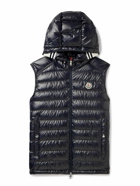 Moncler - Clai Logo-Detailed Webbing-Trimmed Quilted Shell Hooded Down Gilet - Black