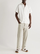 Onia - Straight-Leg Linen-Blend Chambray Trousers - Neutrals