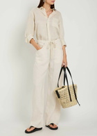 Citizens OF Humanity Brynn Drawstring Linen Trousers Beige