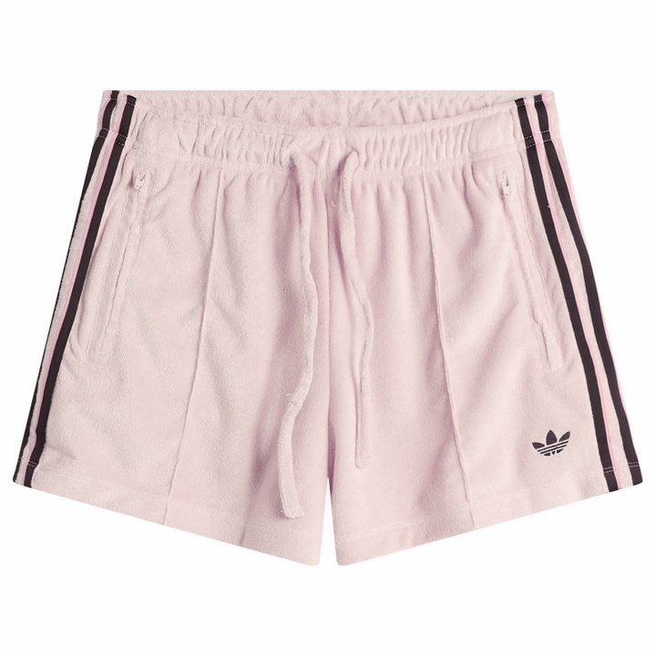 Photo: Adidas Women's Terry Towel Shorts in Sandy Pink