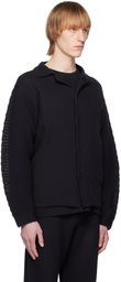 Homme Plissé Issey Miyake Black Rustic Cardigan