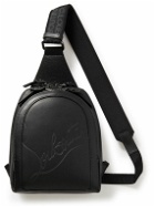 Christian Louboutin - Loubifunk Logo-Debossed Mesh-Trimmed Leather Backpack