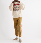 Gucci - Oversized Distressed Printed Loopback Cotton-Jersey Hoodie - Neutrals