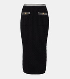 Alessandra Rich Cable-knit cotton midi skirt