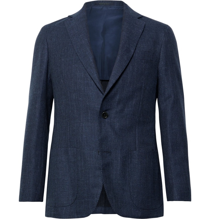 Photo: Sid Mashburn - Navy Kincaid No 1 Unstructured Cotton and Wool-Blend Hopsack Blazer - Blue