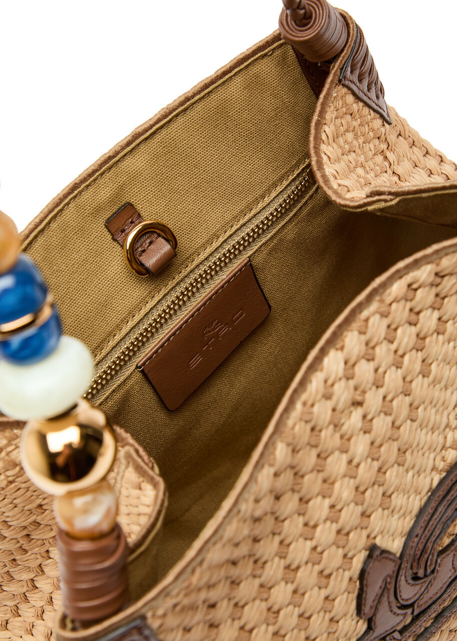 Etro Shopping Libra Raffia Shoulder bag - Natural - One Size