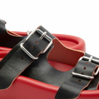 Maison Margiela Men's Leather Strap Sandal in Black/True Red