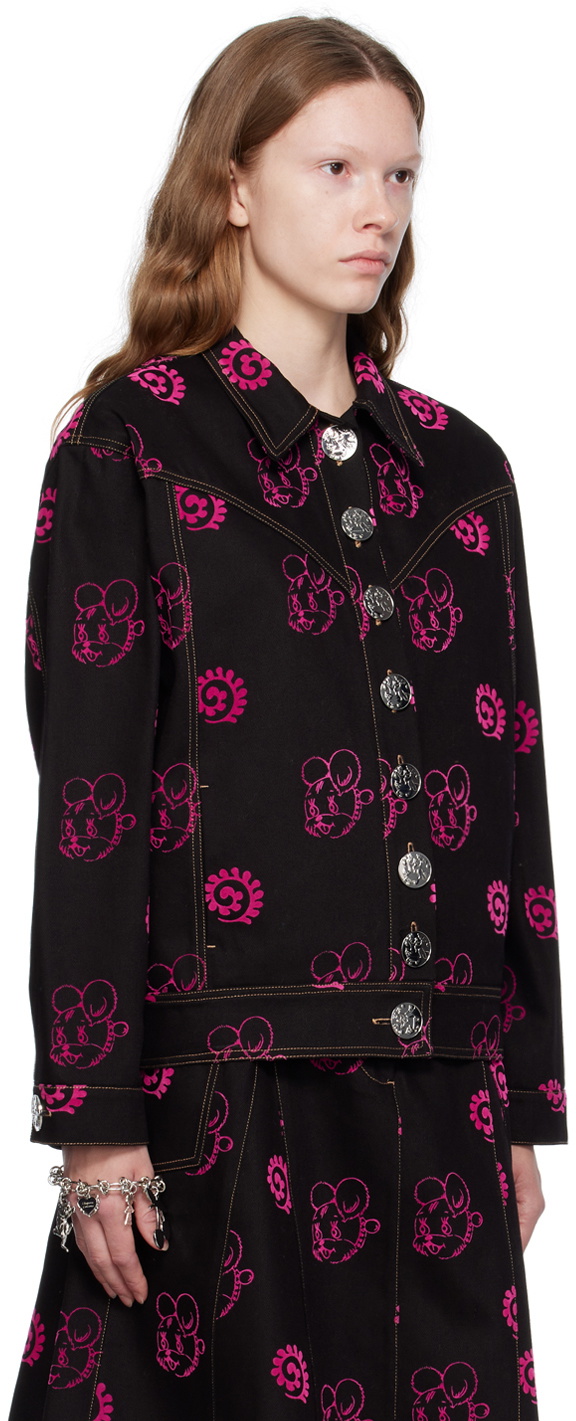 Chopova Lowena Black Mouse Denim Jacket