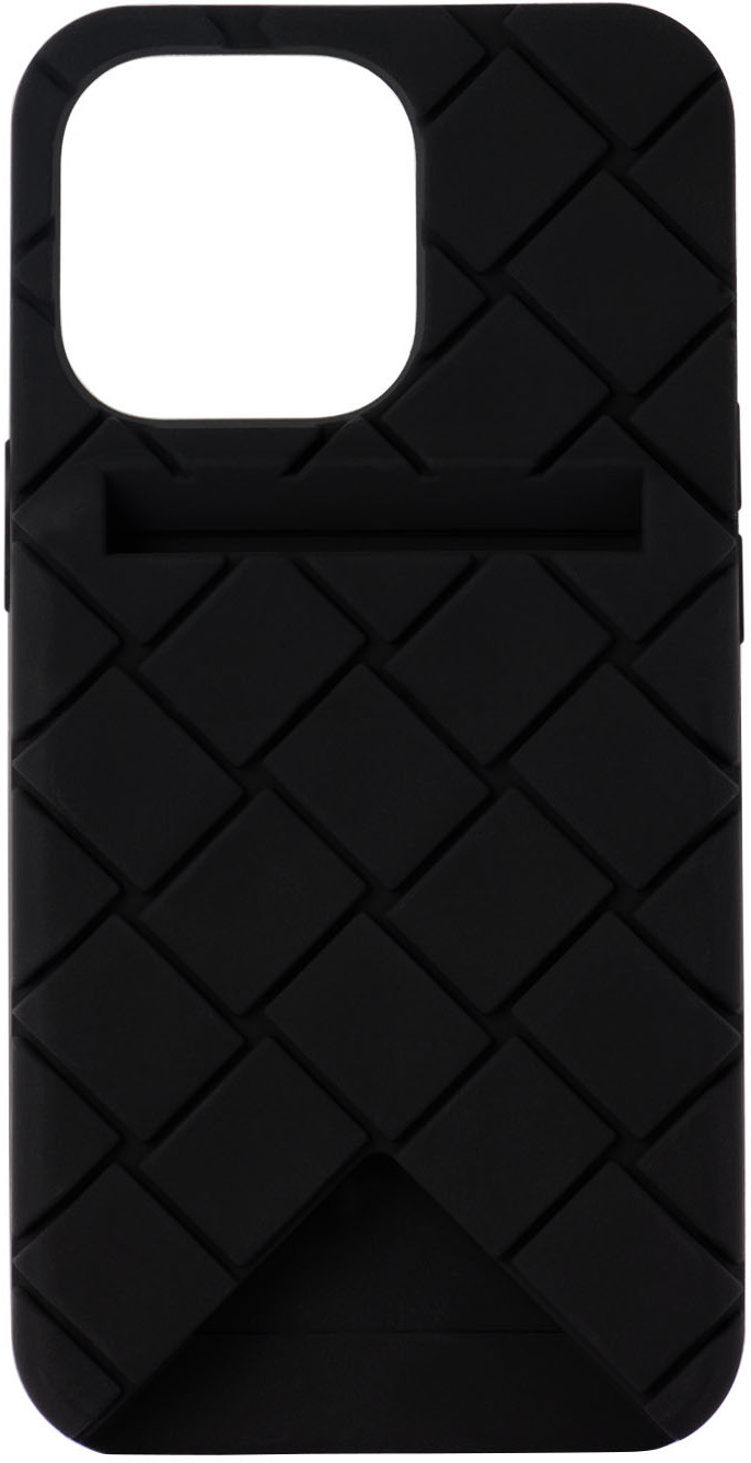 Bottega Black Intreccio Card iPhone 13 Pro Case Bottega