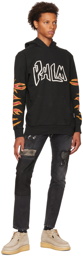 Palm Angels Black Graffiti Flames Hoodie