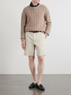 Dunhill - Straight-Leg Cotton-Gabardine Shorts - Neutrals