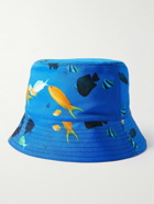 Loewe - Logo-Appliquéd Printed Cotton-Canvas Bucket Hat - Blue
