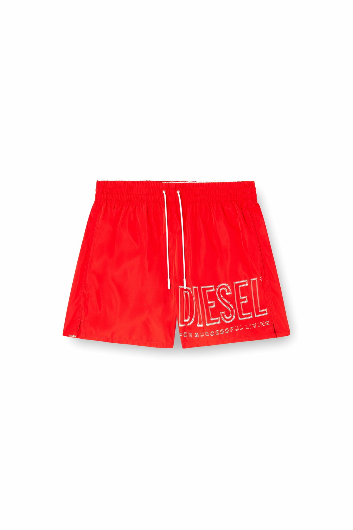 Diesel Mid-length swim shorts with outline logo - Swim shorts Mens in Red