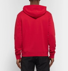 Sandro - Flocked Loopback Cotton-Jersey Hoodie - Red