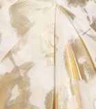 Halpern Floral cotton-voile wrap skirt