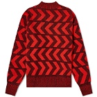 Acne Studios Keith Cross Bones Face Relaxed Crew Knit in Black/Sharp Red