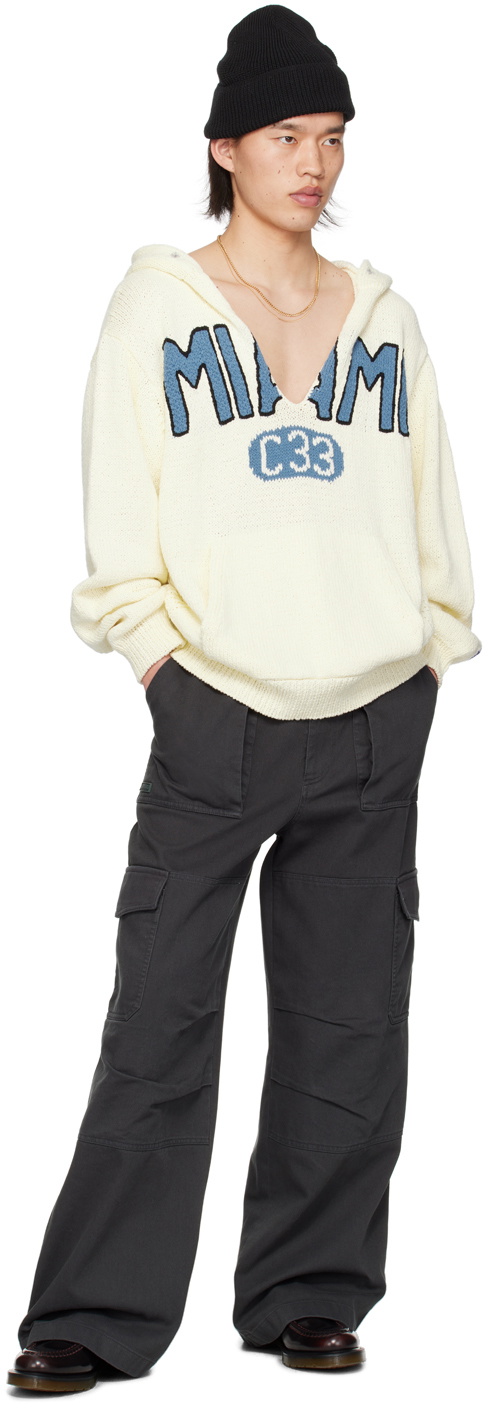 RICE NINE TEN Off-White Cut Off Hoodie