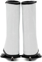FIDAN NOVRUZOVA White Kaia Stiletto Heel Cropped Perforated Sandals