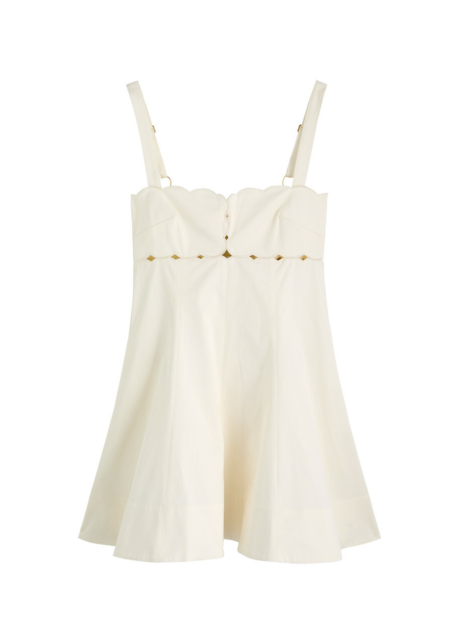 Clea Odette Cotton-blend Midi Dress White