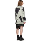 Rick Owens Off-White and Black Cut-Out Bomber Jacket