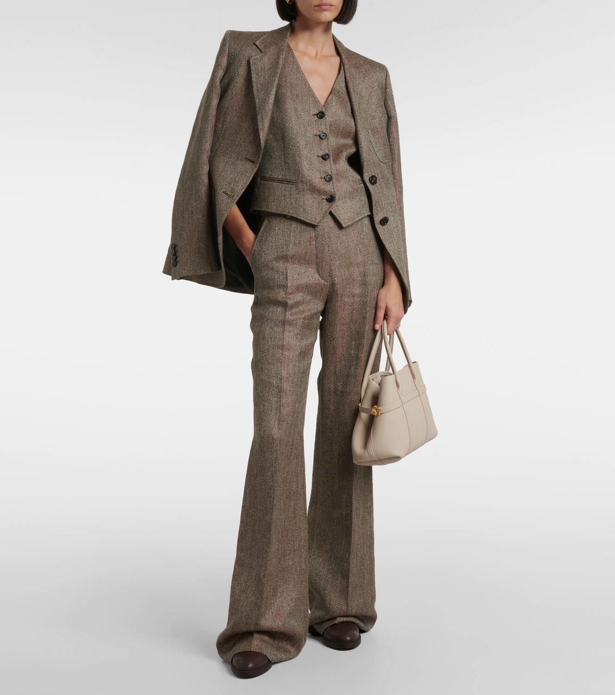 Loro Piana Teodoro chevron linen vest