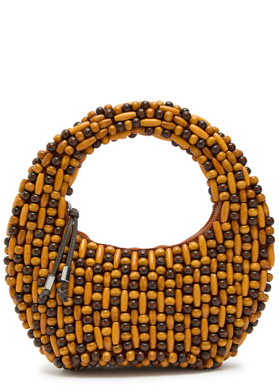Staud Reef Beaded top Handle bag - Brown - One Size
