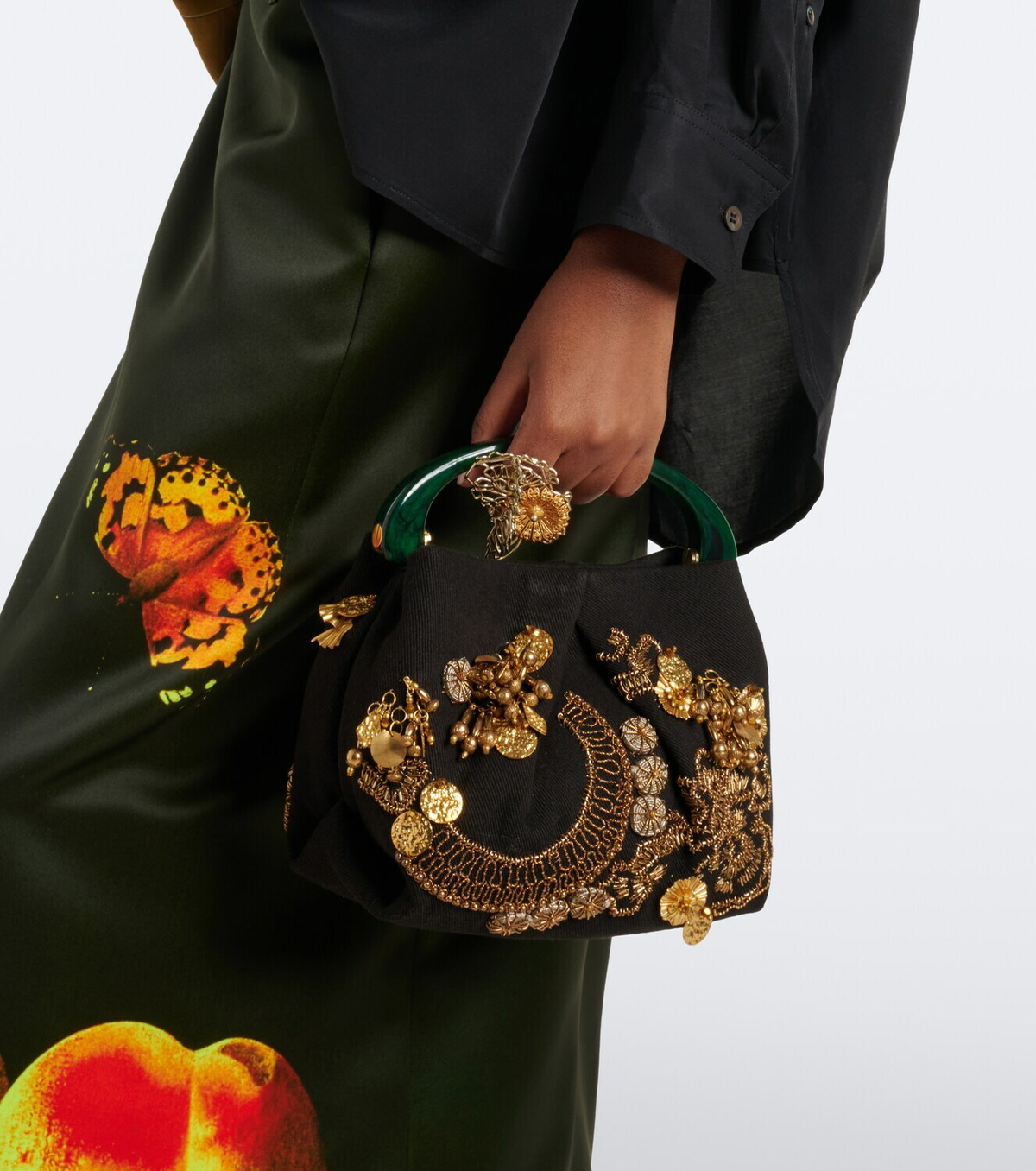 Dries Van Noten Small embellished top-handle bag