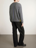 LOEWE - Logo-Embroidered Wool-Blend Cardigan - Gray