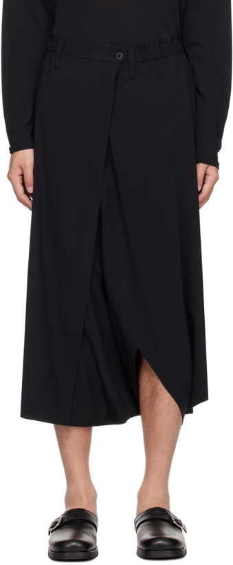 Photo: 132 5. ISSEY MIYAKE Black Seamless Bottoms Basic Trousers