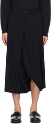 132 5. ISSEY MIYAKE Black Seamless Bottoms Basic Trousers
