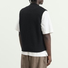 Universal Works Men's Wool Fleece Zip Waistcoat in Black