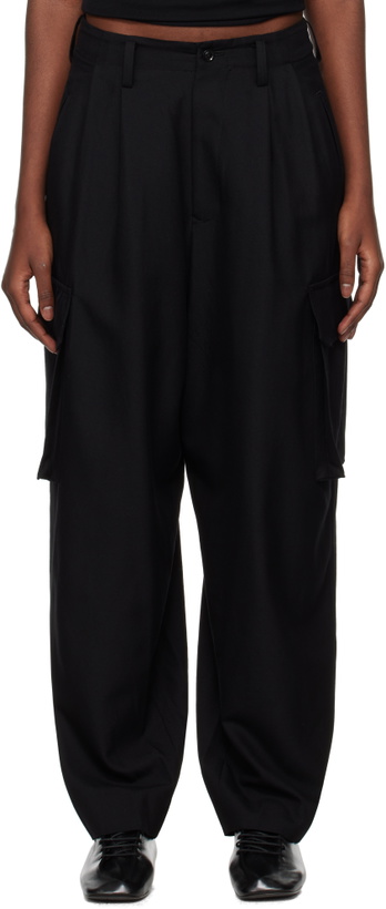 Photo: Y's Black RY/W Gabardine Cargo Pants