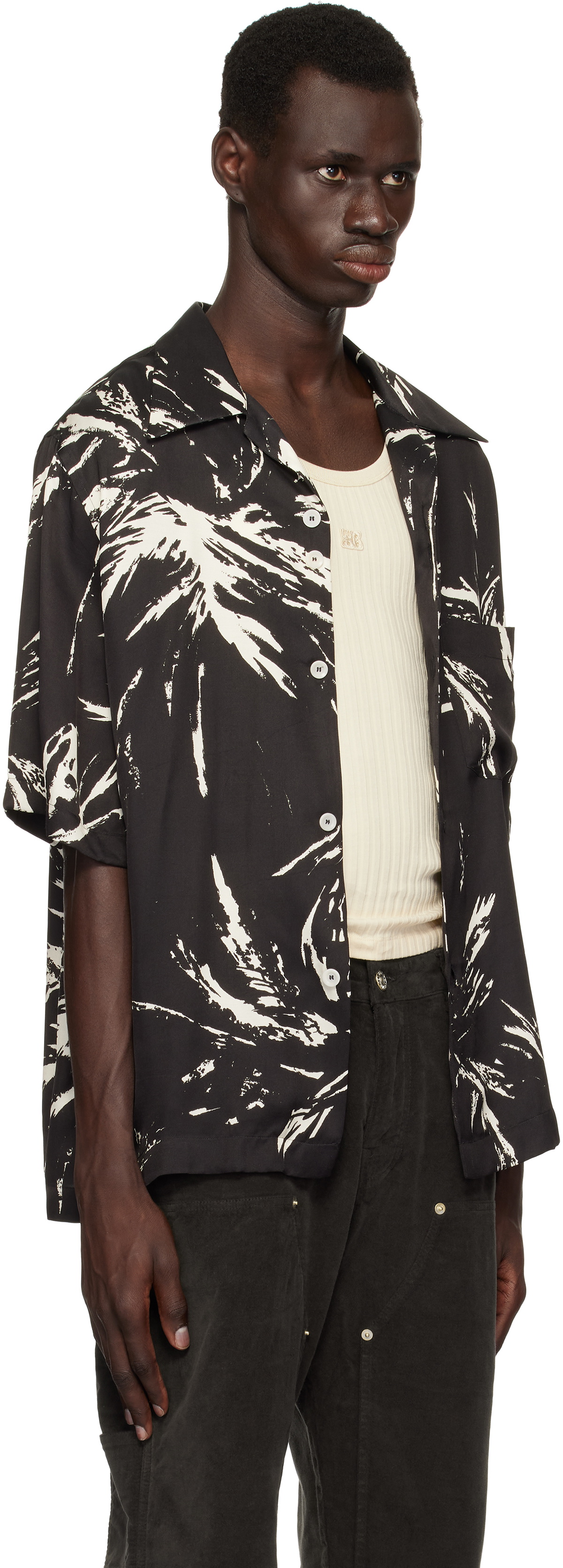 Wales Bonner Black Highlife Bowling Shirt