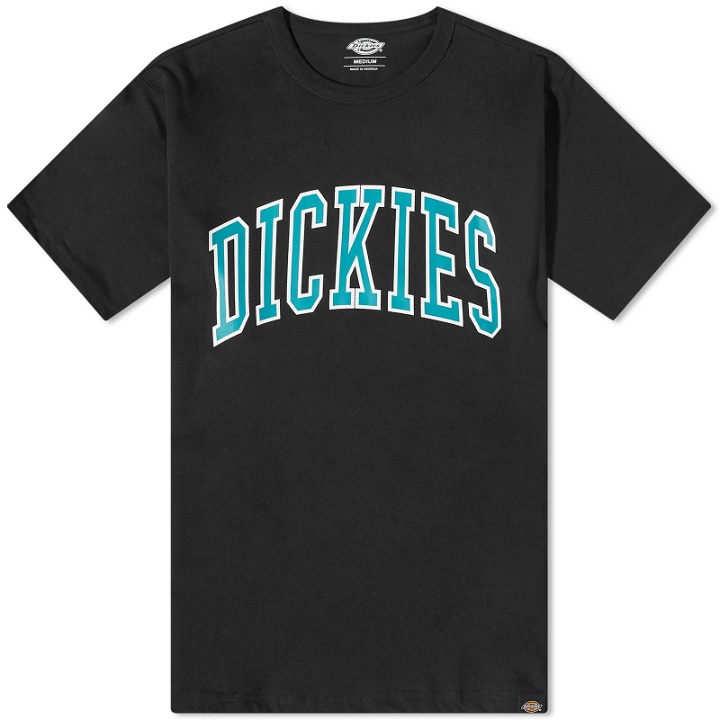 Photo: Dickies Men's Aitkin College Logo T-Shirt in Black/Deep Lake