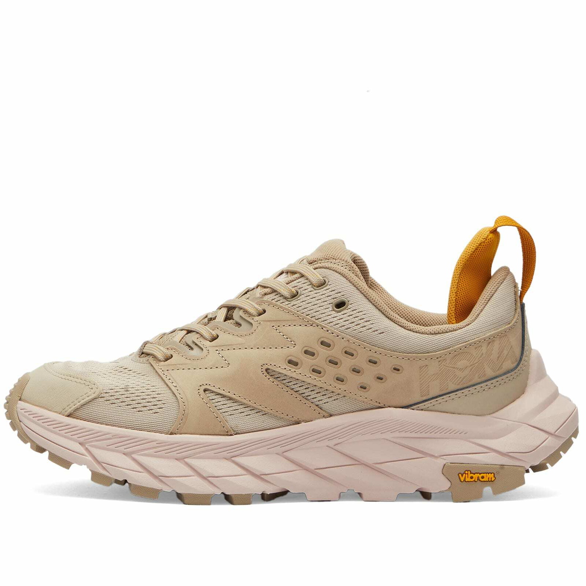 Hoka One One Women's Anacapa Breeze Low Sneakers in Oxford Tan/Peach Whip