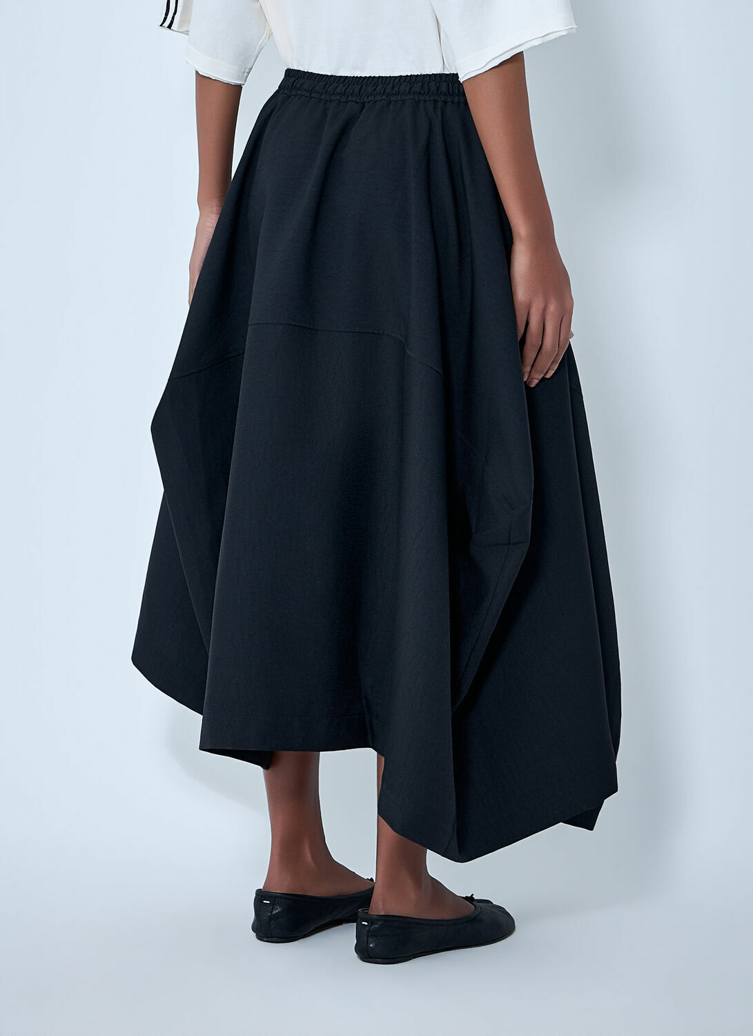 Y-3 Asymmetric Gathered Midi Skirt