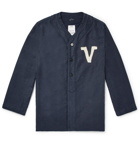 visvim - Dugout Logo-Appliqued Pinstriped Denim Shirt - Men - Navy