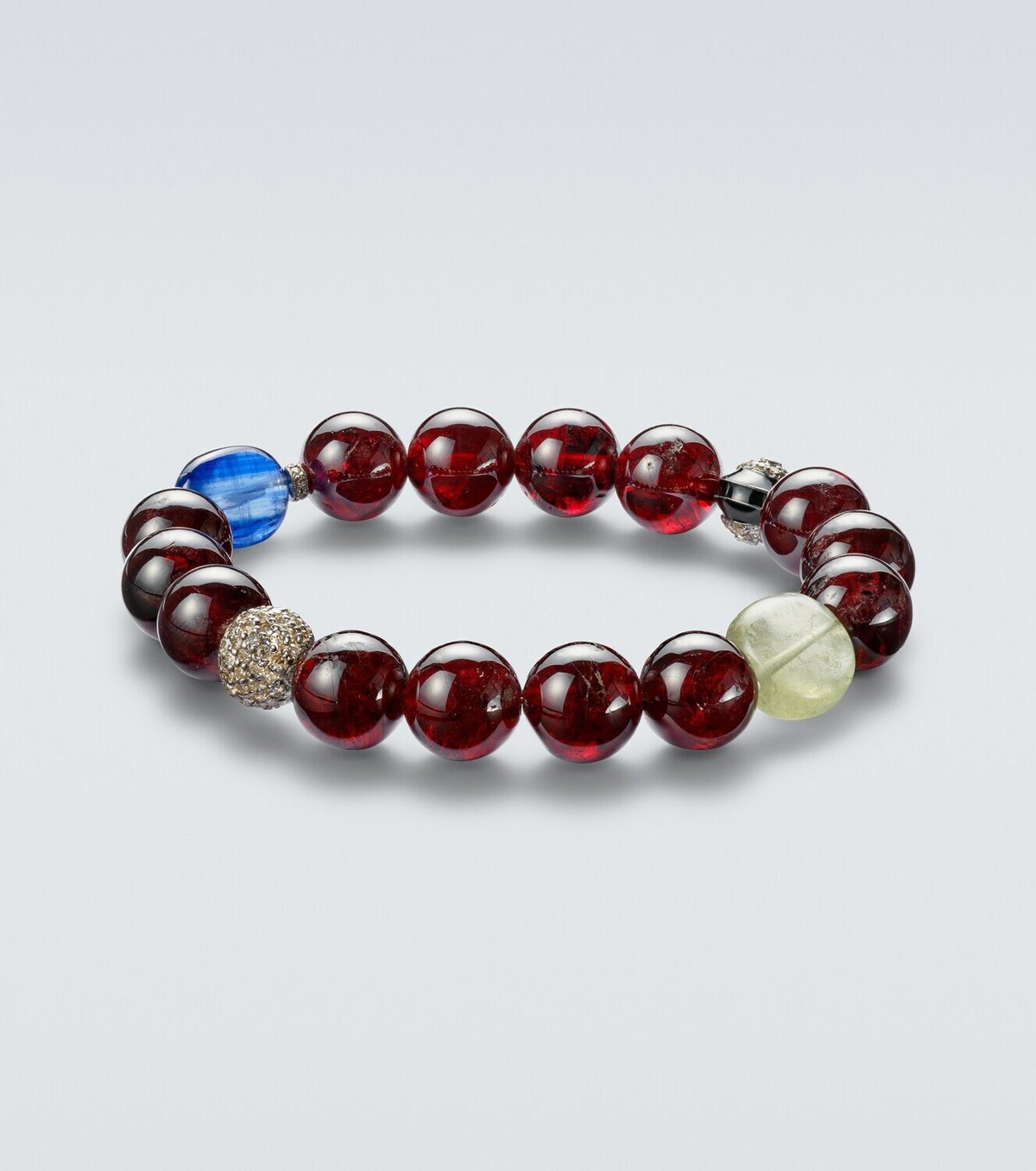 Ileana Makri Sterling silver beaded bracelet with gemstones