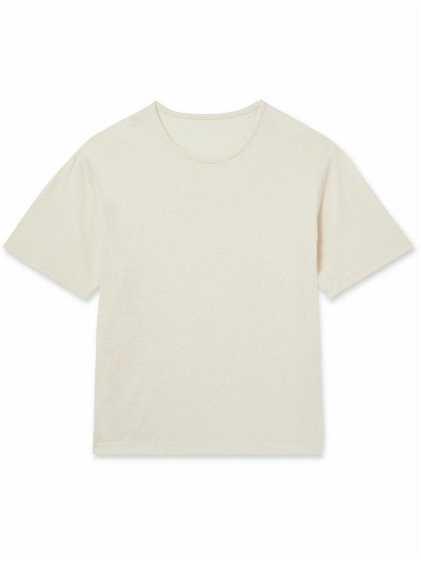 Photo: Stòffa - Cotton and Silk-Blend Piqué T-Shirt - Neutrals