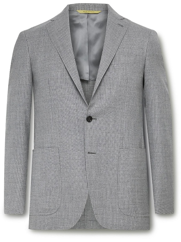 Photo: Canali - Kei Slim-Fit Micro-Checked Wool Suit Jacket - Gray