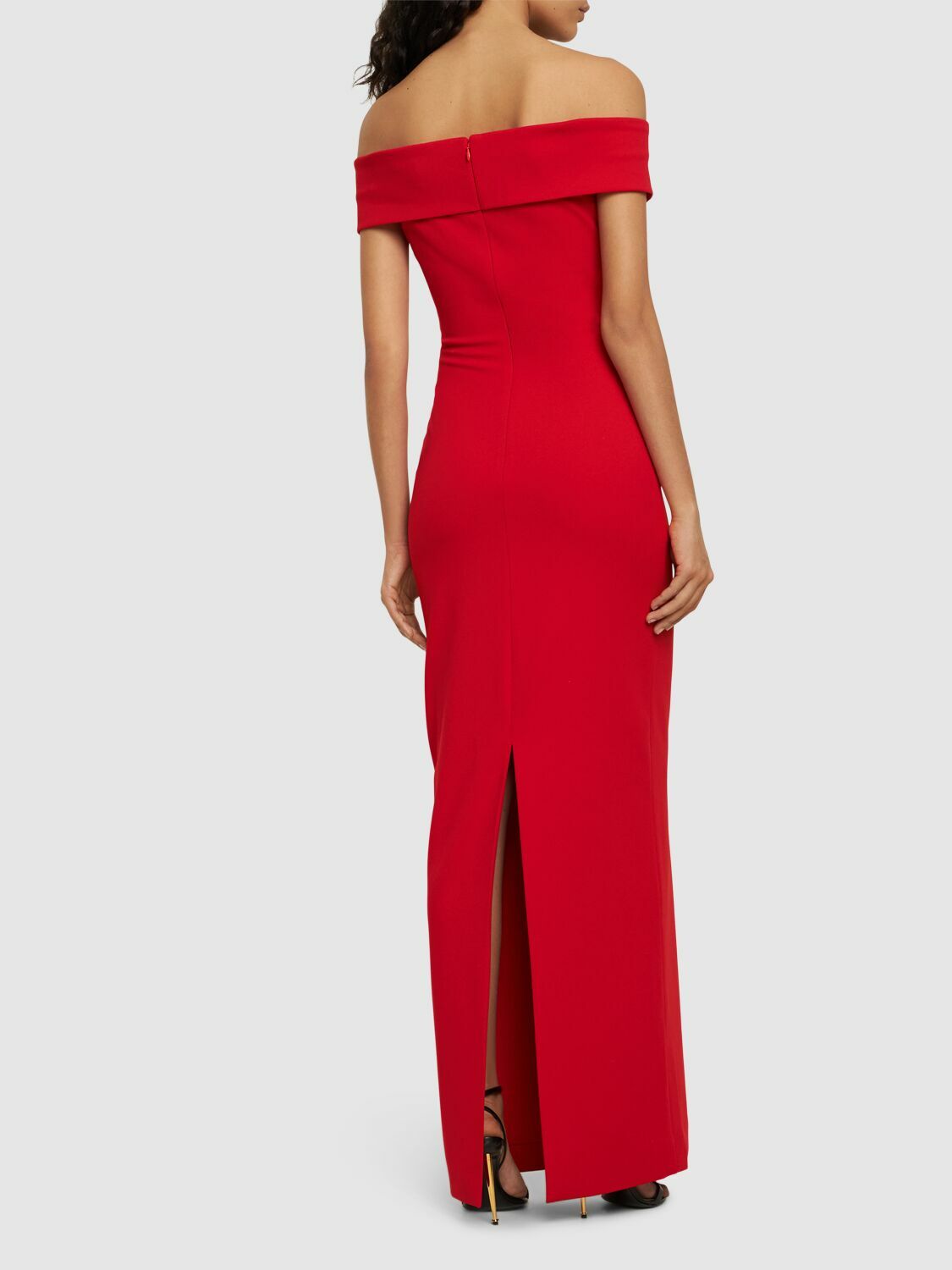 SOLACE LONDON Inex Crepe Knit Midi Dress Solace London