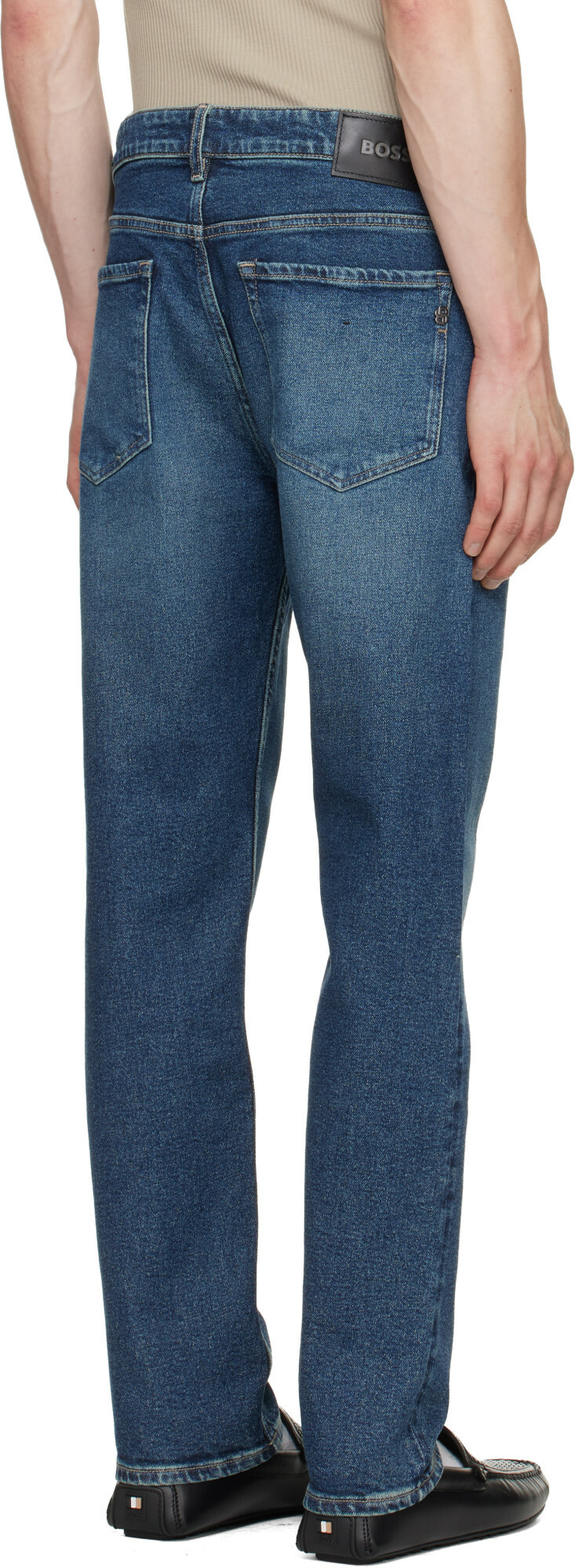 BOSS Blue Faded Stretch Jeans