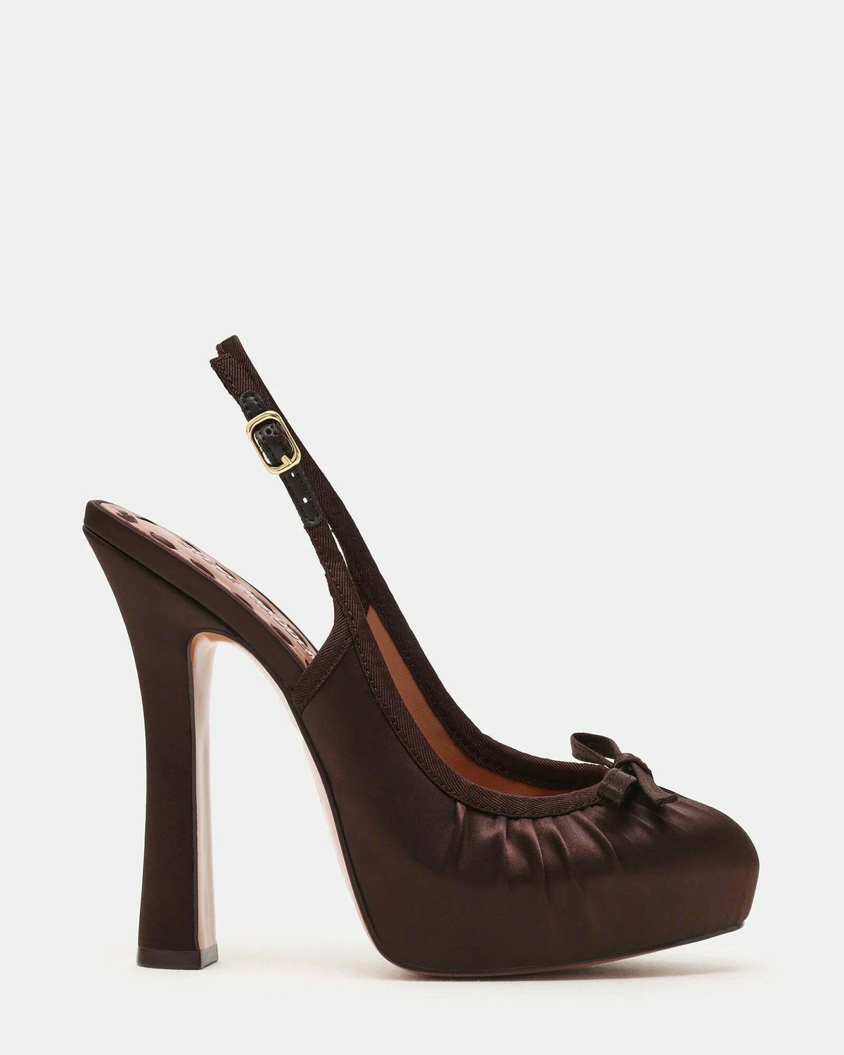 Steve Madden Sofie Heels in Brown Satin