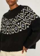 Nili Lotan Chrissy Patterned Cashmere and Silk-blend Jumper Black