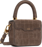AMIRI Brown Croc Suede Micro MA Bag