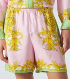 Versace Printed silk shorts
