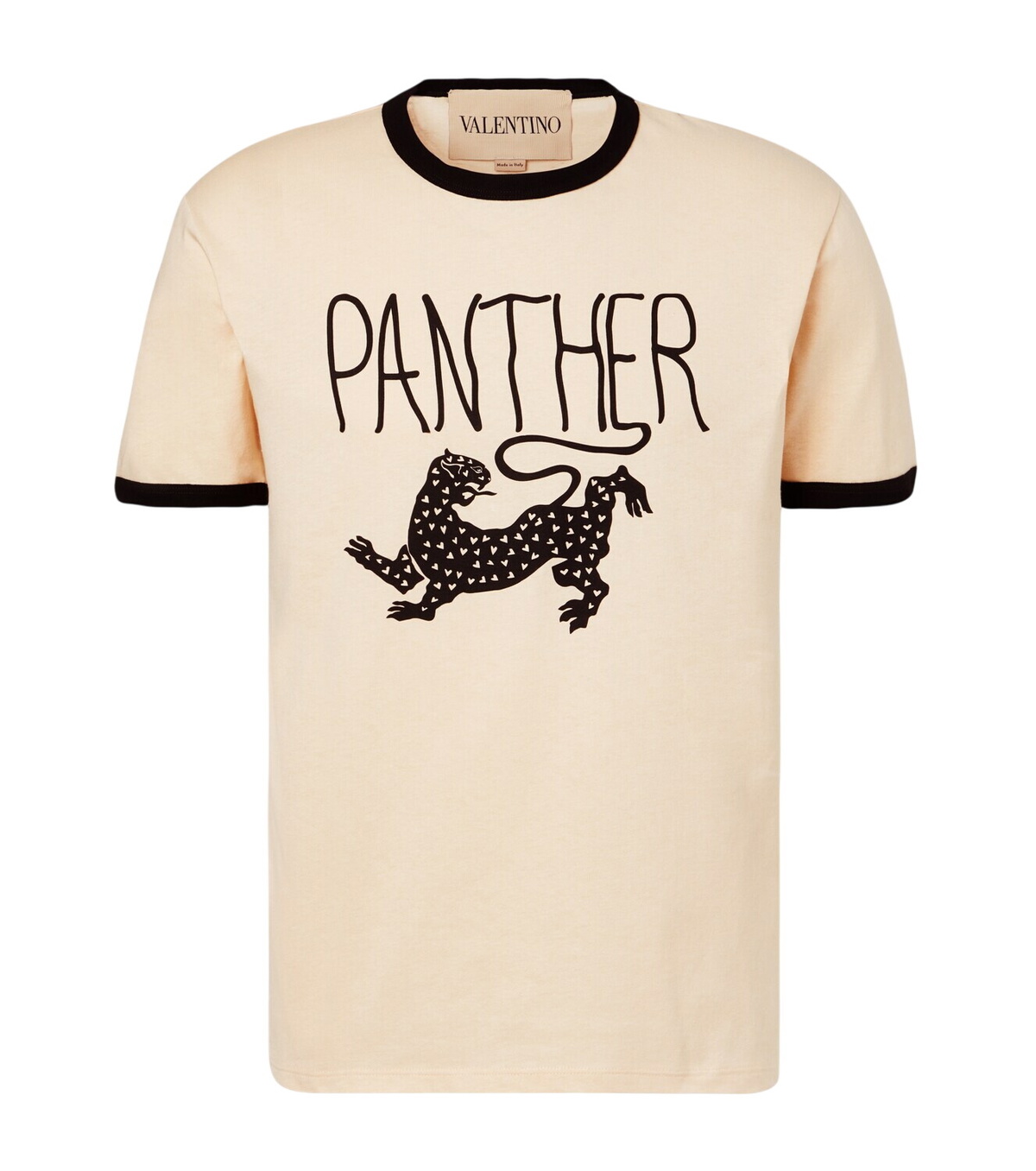 Valentino Men's Flower Embroidery T-Shirt in Nero Valentino