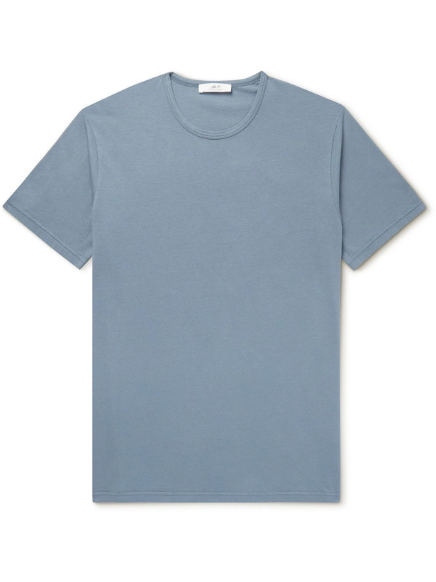 Photo: Mr P. - Garment-Dyed Organic Cotton-Jersey T-Shirt - Blue